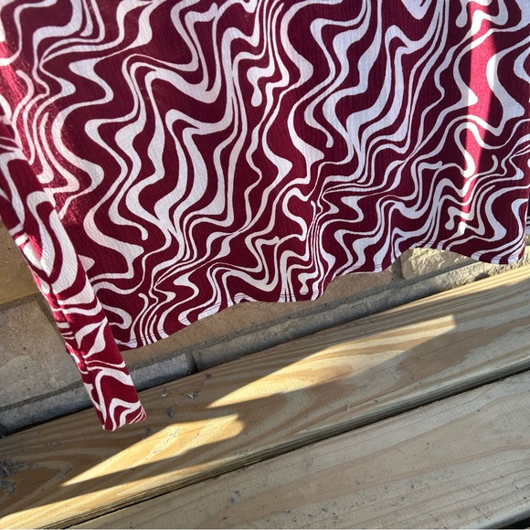 AVA & VIV maxi dress red and white size 1x with ties modest contemporary style - Picture 5 of 12